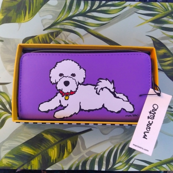 NWT Bishon DogMarc Tetro Zip Around Wallet - Picture 1 of 2